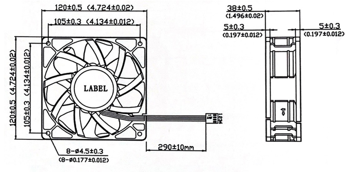 MFD12038Q Dimensions